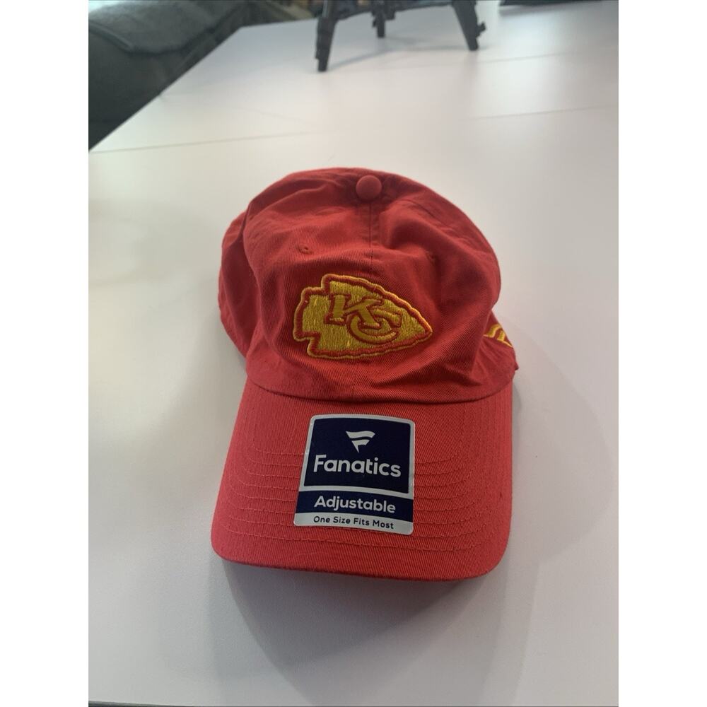 Fanatics Kansas City Chiefs Red Bright Neon Color Strapback Dad Cap Hat NFL